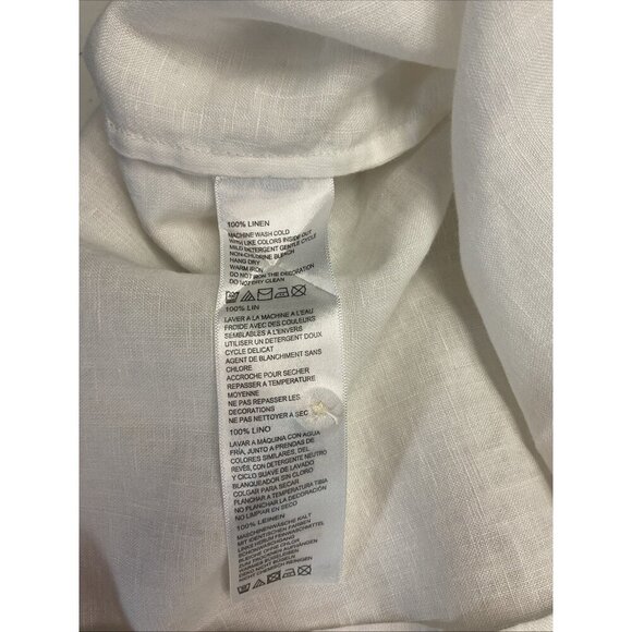 Tommy Bahama Womens White Short-Sleeve‎ Linen Boxy popover oversized Size XL - Picture 6 of 12